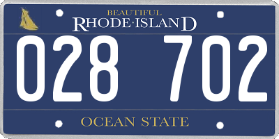 RI license plate 028702