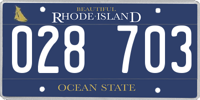 RI license plate 028703