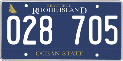 RI license plate 028705