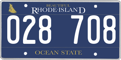 RI license plate 028708