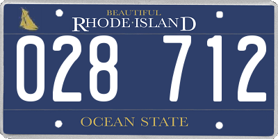 RI license plate 028712