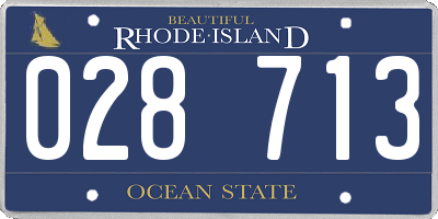 RI license plate 028713
