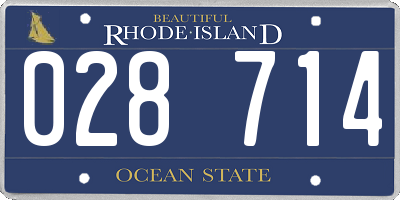 RI license plate 028714