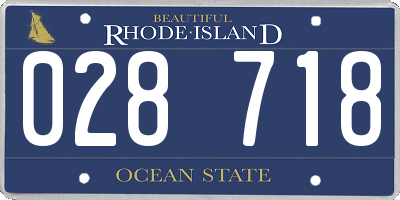 RI license plate 028718