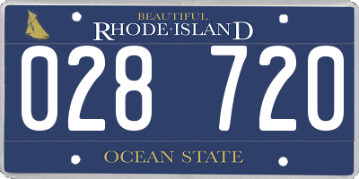 RI license plate 028720