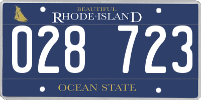 RI license plate 028723