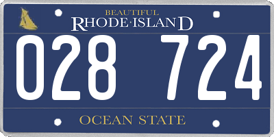 RI license plate 028724