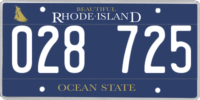 RI license plate 028725