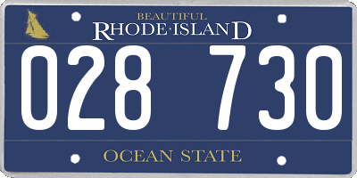 RI license plate 028730