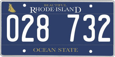RI license plate 028732
