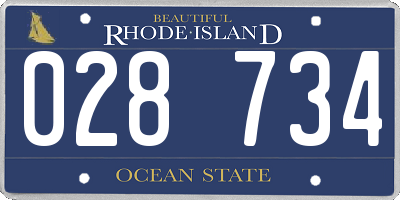 RI license plate 028734