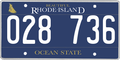 RI license plate 028736
