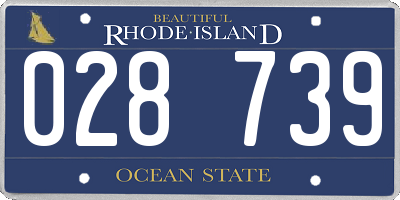 RI license plate 028739
