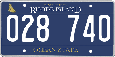 RI license plate 028740