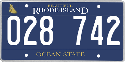 RI license plate 028742