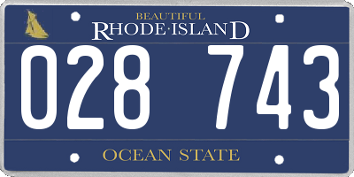RI license plate 028743