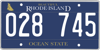 RI license plate 028745