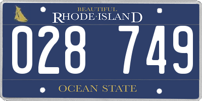 RI license plate 028749