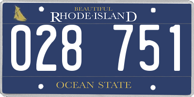 RI license plate 028751
