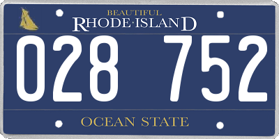RI license plate 028752