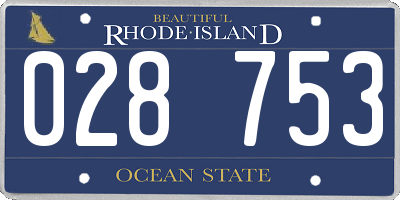 RI license plate 028753