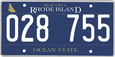 RI license plate 028755