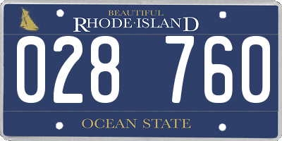 RI license plate 028760