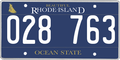 RI license plate 028763