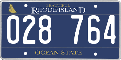 RI license plate 028764