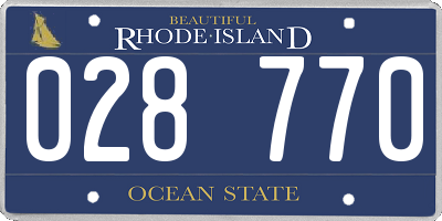 RI license plate 028770