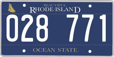 RI license plate 028771