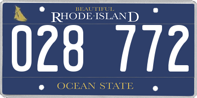 RI license plate 028772