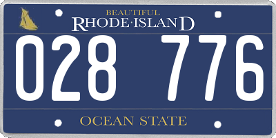 RI license plate 028776