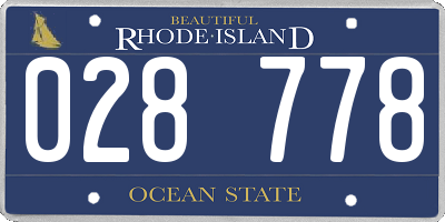 RI license plate 028778
