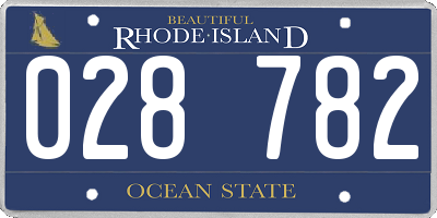 RI license plate 028782