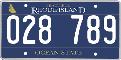 RI license plate 028789