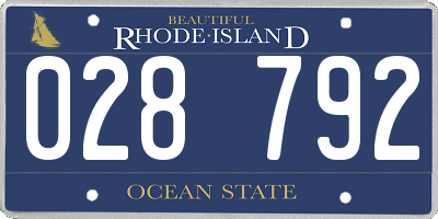 RI license plate 028792