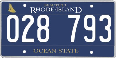 RI license plate 028793