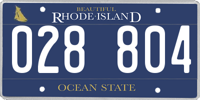 RI license plate 028804