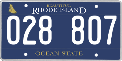RI license plate 028807