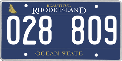 RI license plate 028809