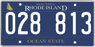 RI license plate 028813