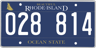RI license plate 028814