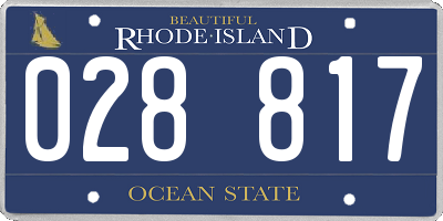 RI license plate 028817