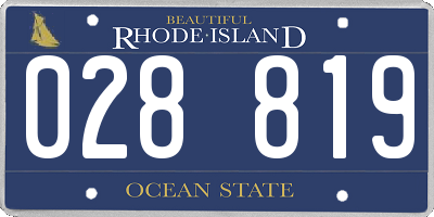 RI license plate 028819