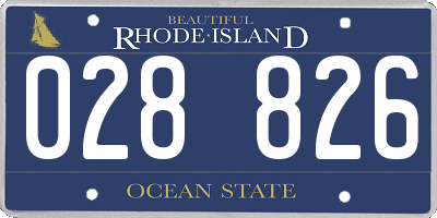 RI license plate 028826