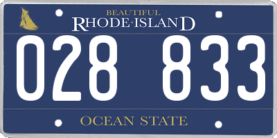 RI license plate 028833