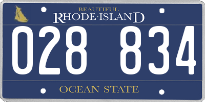 RI license plate 028834