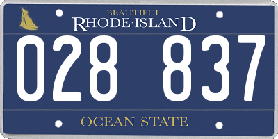 RI license plate 028837