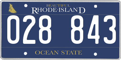 RI license plate 028843